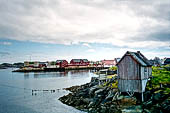 Le isole Lofoten Norvegia. Vista di Henningsvaer (Austvagoya). 